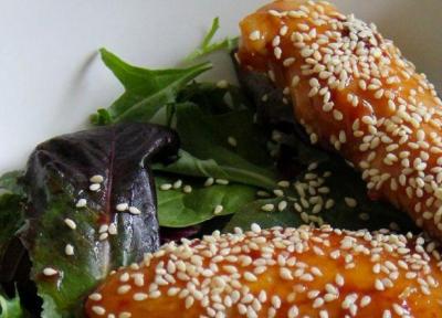 طرز تهیه ساق مرغ کنجدی خوشمزه در مایکروفر
