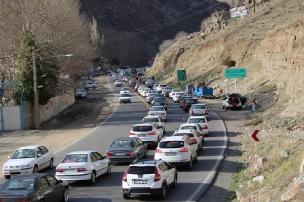 شرایط جاده ها و راه ها، امروز 3 فروردین 1400؛ ترافیک سنگین در آزادراه تهران-شمال